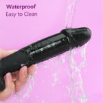 Black Realistic Dildo & Anal Plug Training Set, Strong Suction for Beginners