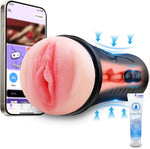 Vibrating Male Masturbator with 7.5" Textured Sleeve, Soft Realistic Stroker