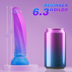 6" Silicone Dildo with Suction Cup, Soft G-Spot & Beginner Anal Dildo for Men/Women