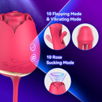 Rose Sucking & G-Spot Vibrator – 10 Suction & 10 Flapping Modes for Intense Pleasure
