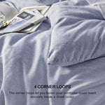 King Size Comforter Set - 3 Pieces Blue Soft Luxury Cationic Dyeing Bedding Comforter For All Season, Breathable Lightweight Fluffy Bed Set With 1 Comforter And 2 Pillow Shams