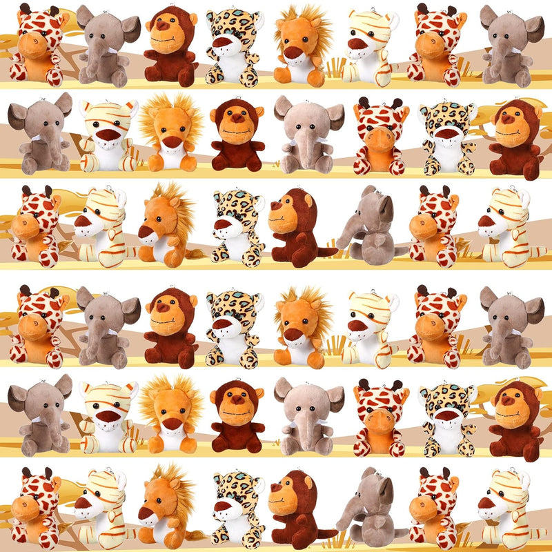 30 Pieces Mini Stuffed Safari Animals, Small Plush Jungle Animals Toys, 4.8