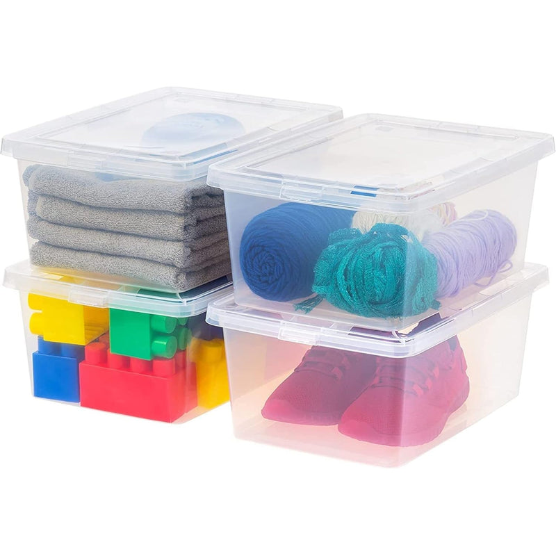Iris Usa 14.5 Qt Plastic Stackable Storage Container Bin With Latching Lid, 4 Pa