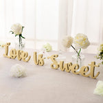 Love Is Sweet Table Decor Hollow Love Sign Wooden Love Is Sweet Sign for Dessert Table Freestanding Love Wood Sign Love Is Sweet Signs Letter Table Top for Wedding Shelf(Gold)