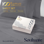 500 Thread Count 100% Cotton Sheet Dark Grey Queen Sheets Set, 4-Piece Long-Staple Combed Pure Cotton Best Sheets For Bed, Breathable, Soft & Silky Sateen Weave Fits Mattress Upto 16'' Deep Pocket