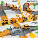 220-Piece Construction Race Track Set with Electric Cars for Kids Ages 3-7
