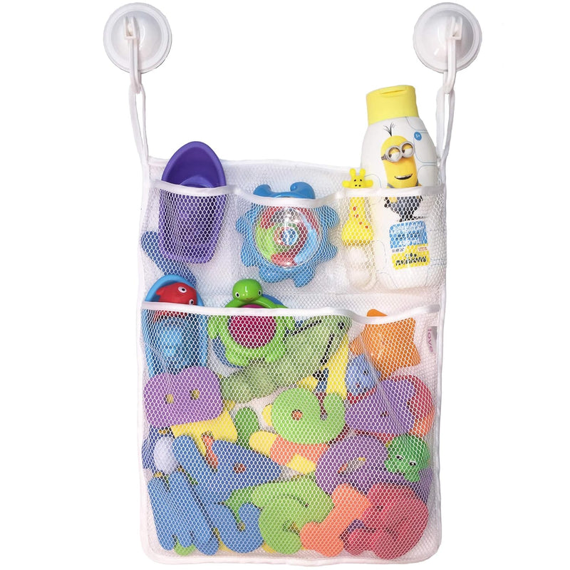 Bath Toy Storage Large 14 X 20 Inch Bathtub Toy Holder + 2 Locking Hooks, Q