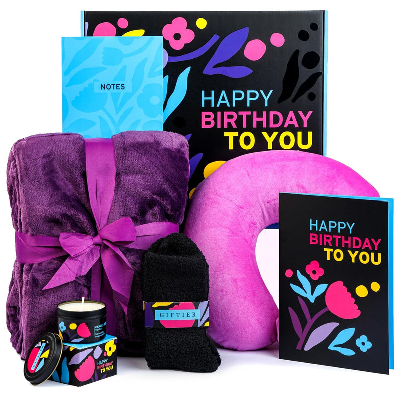 Women'S Birthday Gift Basket - Happy Birthday Gift Basket For Her W/Memory Foa