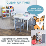 Grey/White Toy Organizer, 9 Bin Storage, 24" Tall