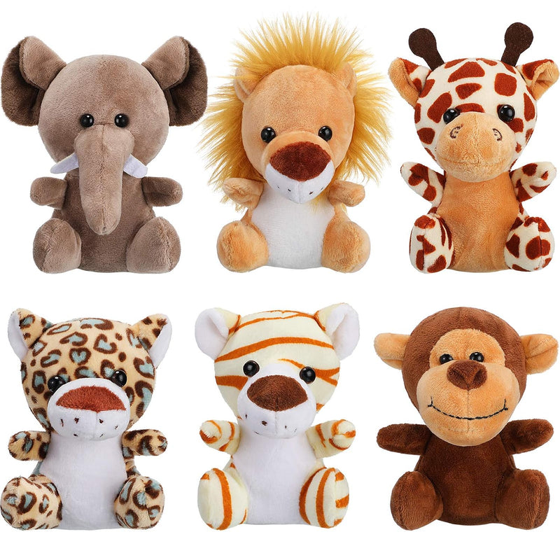 12 Pieces Mini Stuffed Forest Animals Jungle Animal Plush Toys in 4.8 Inch