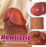 8.4" Realistic Movable Foreskin Dildo with Suction Cup, Strap-On Compatible