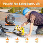 40000mAh Rechargeable Fan, Battery Operated Oscillating Outdoor Fan, Battery Powered Table Fan for Home Hurricane Jobsite Garage, Portable Tent Fan with Remote Light Hook for Camping Trip RV