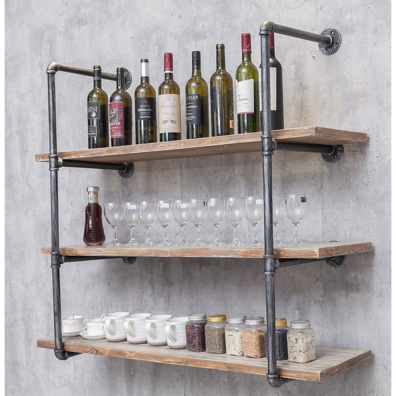 Industrial Wall Mounted Iron Floating Pipe Shelves/Shelving/Racks/Storage/Book