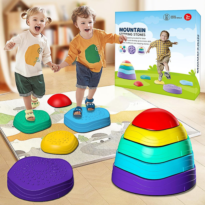 Stepping Stones For Kids ,5Pcs Non Slip Plastic Balance ,Stepping Stones Fo