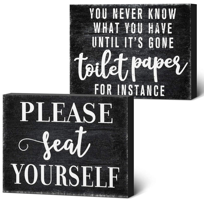 2 Pieces Funny Farmhouse Bathroom Decor You Never Know What You Have Until It'