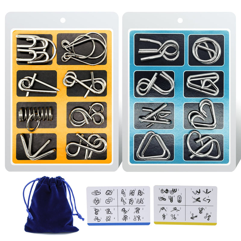Metal Puzzle Rings, Iq Test Mind Game Toys, Brain Teaser Metal Wire Puzzle