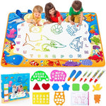 Reusable Water Doodle Mat for Kids with Drawing Pens and Templates
