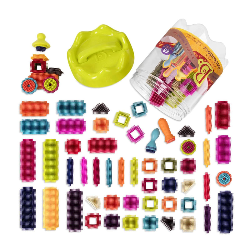 Bristle Block Stackadoos Sort & Stack Stem Building Blocks Set 68 Interlock