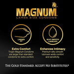 Magnum Thin Large Size Lubricated Condoms, Extra Comfort, 12-Count