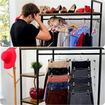 5-Tier skirt hangers with clips (3 PK) pant hangers space saving multiple hangers in one clothes hangers with clips multiple pants hangers for closet bottom hangers metal hangers with clips