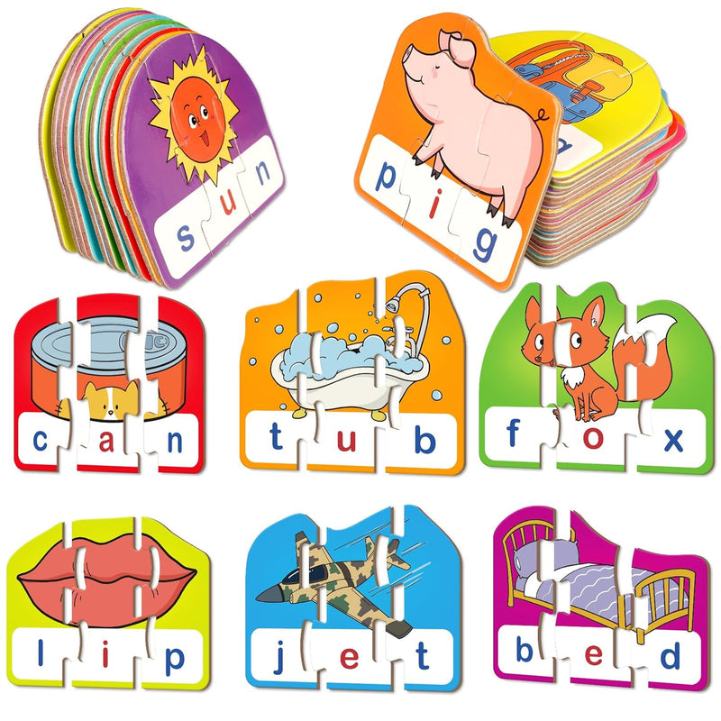 Cvc Puzzle Cards For Kids,Cvc Word Games,Phonics Games,Speech Therapy Toys