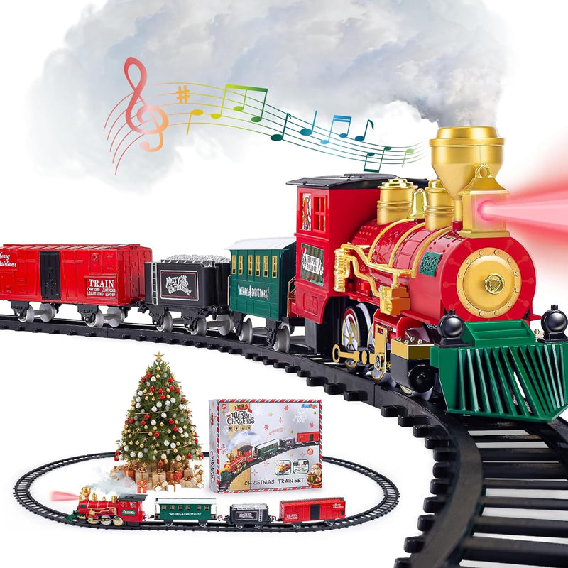 Kids Train Set, Christmas Train Set For Under The Trees, Electric Train Toys F