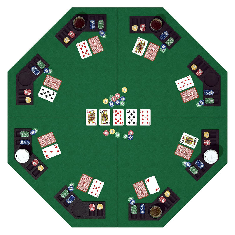 48 Inch Foldable Poker Table Top For 8 Players, Octagon Poker Table Topper