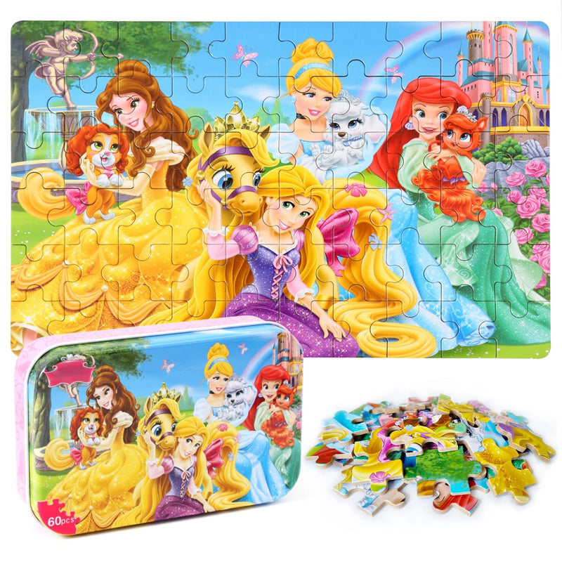 Princess Puzzles For Kids Ages 4 8, 60 Pieces Puzzles For Kids Ages 3 5 Pri