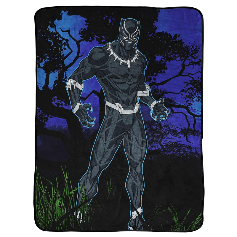 Black Panther Legend Throw Blanket - Measures 46 X 60 Inches, Kids Bedding - F