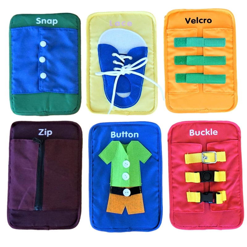 Learning To Dress Busy Board Cards Fine Motor Skills For Early Education Ki