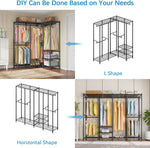 V40 Wire Garment Rack Heavy Duty Clothes Rack for Hanging Clothes, Multi-Functional Bedroom Clothing Rack Freestanding Closet Wardrobe Rack, Max Load 1110lbs, Black