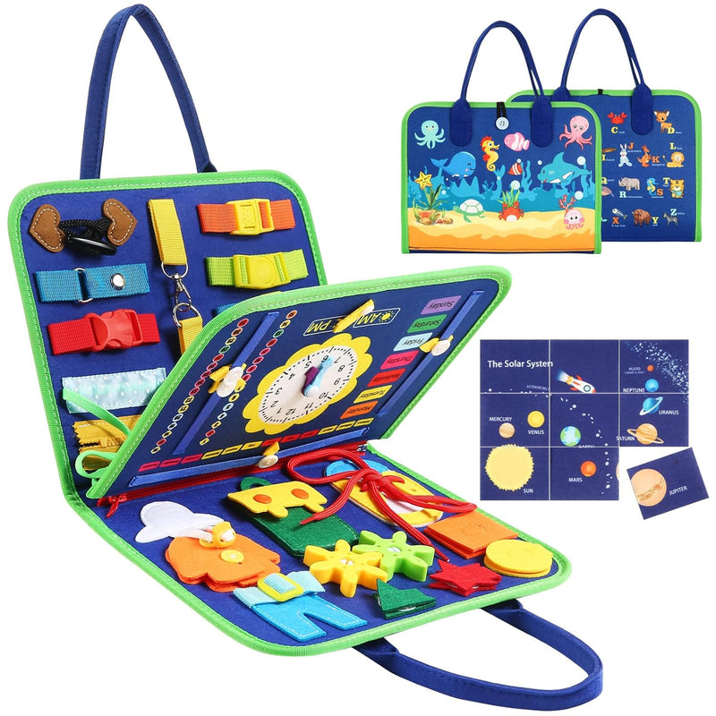 Busy Board Montessori Toy For Toddlers, Educational Learning Activity Senso