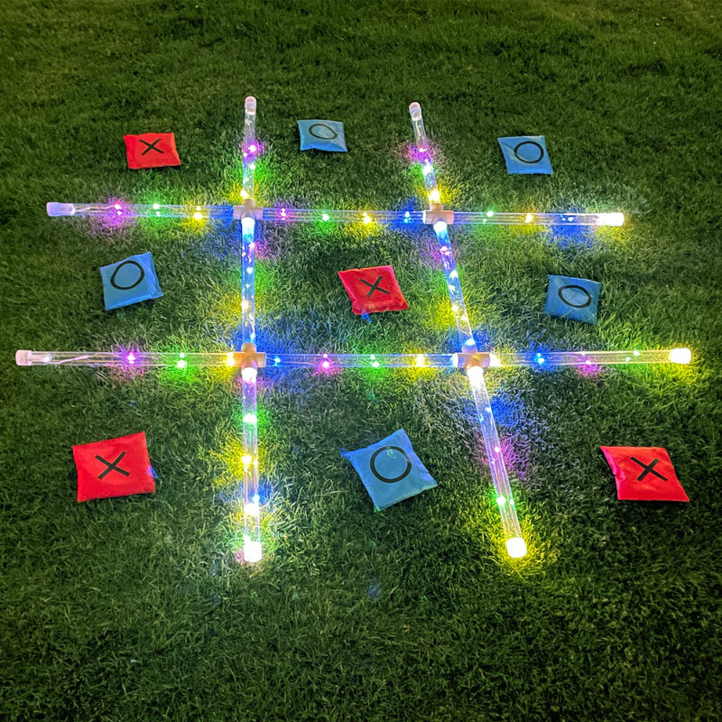 Outdoor Games Giant Tic Tac Toe Games, Yard Lawn Games with Light Glow in D