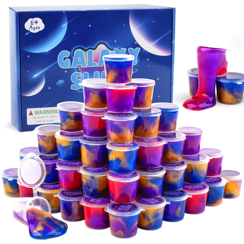 Galaxy Slime Kit 40 Pack, Mini Putty Slime Easter Party Favor For Kids Girls B