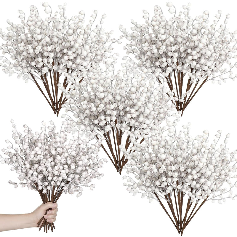 12 Pcs Christmas Artificial Berry Stems 16.1Inch Fake Holly Berry Picks Xmas B