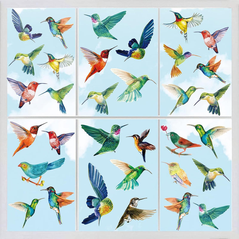 45Pcs Large Size Hummingbird Window Clings Anti-Collision Window Clings Decals