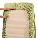 Extra Deep Pocket Sheets - Fits Mattress 18-24 Inches Deep - Extra Deep Pocket King Size Sheets Sets - 6 Piece King Size Sheets - King Sheets Deep Pocket - Sage Sheets