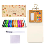Watercolor Paint Set - Mini Travel Kit with 12 Colors & Water Brush
