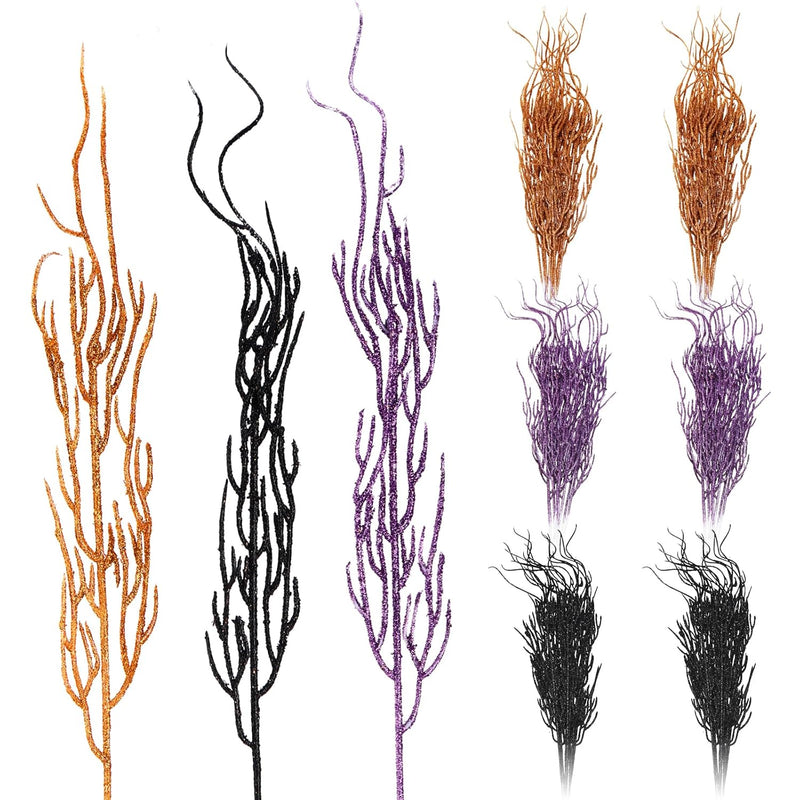 Curly Willow Branches Halloween Picks Decorative Dried Artificial Twigs,18 Inc