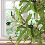 7ft Faux Olive Tree - Fake Potted Olive Silk Tree with Planter Natural Olive Branches and Realistic Leaves Artificial Tree for Home House Office Decor Indoor