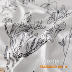 3Pcs White Comforter Set, Soft Microfiber Bedding Plant Flowers Printed Comforter With 2 Pillow Cases For All Seasons(Queen)