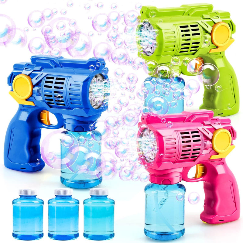 TOY Life 3 Pack Bubble Guns for Kids Outdoor Game for Kids Bubble Machine B