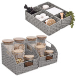 Rope Paper Storage Baskets Set, Gray