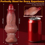 Inflatable Anal Plug Knot Large Dildo, Silicone Knotted Butt Plug Adjustable Thickness Expandable Length Huge Dildo With T Shape Anchor Base, Adult Sex Toys For Men Women Prostate Anal Training