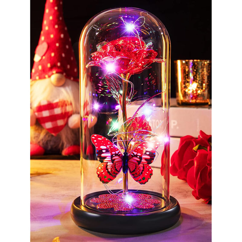 Womens Gifts For Christmas Galaxy Glass Rose Forever Eternal Crystal Flower Bi