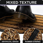 Extra Durable Door Mat - Dirt Trapping Outdoor Welcome Mats - Non-Slip Outdoor Indoor Entrance - Low Profile Front Doormat (30" x 17", Bright Brown)