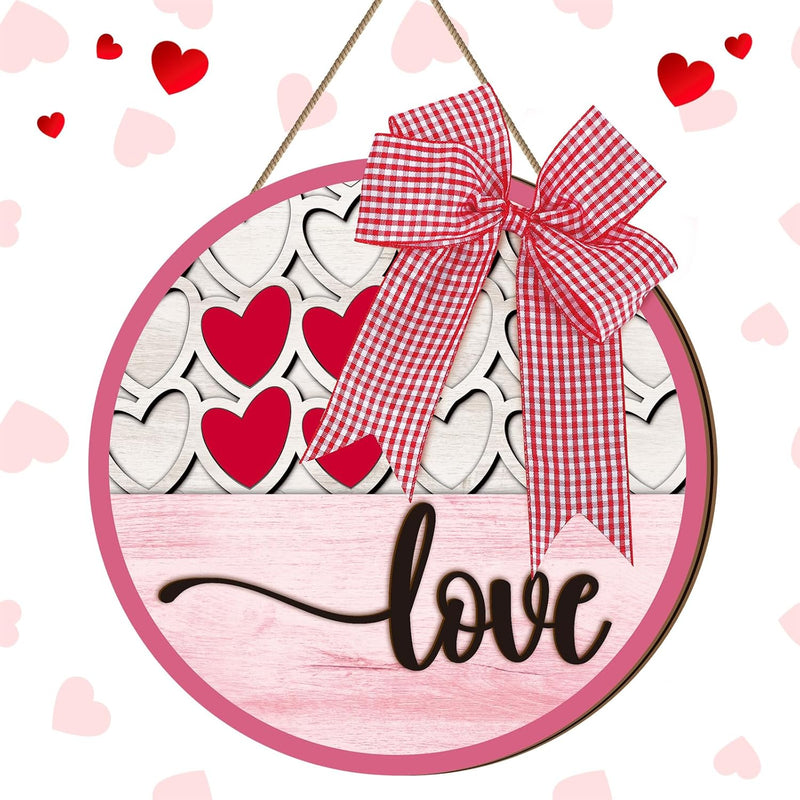 12 X 12 Inches Valentine'S Day Wooden Hanging Sign Valentine'S Day Sign For Fr