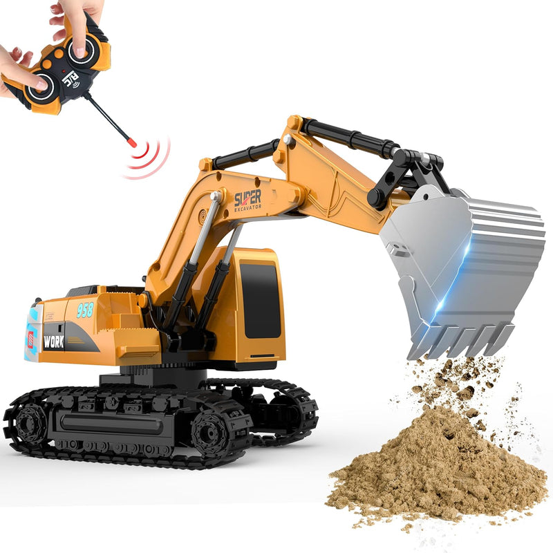 Kids Play Excavators 6 Year Old Boy Gifts 1:22 Rc Hydraulic Excavator Digger C