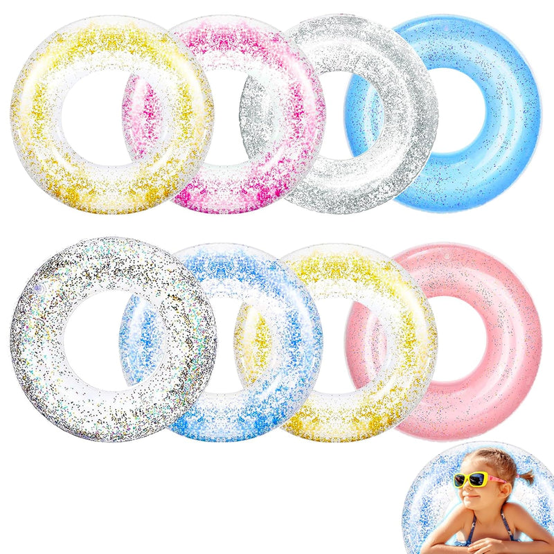 Pool Floats Rings,Transparent Inflatable Swimming Rings Tube 29 Inch With C