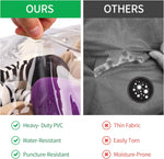 4pcs Clear Storage Boxes, 35L/9.5Gal, PVC Fabric, Zipper, for Clothes, Blankets, Bed Sheets, Closet Organizer